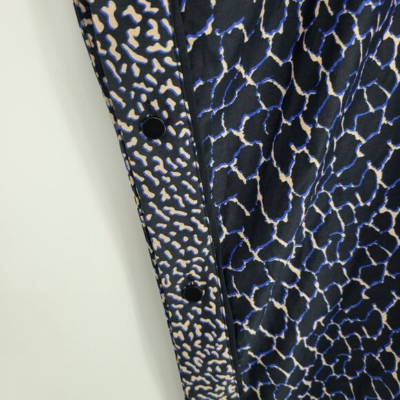 NEW Proenza Schouler xs/s silk-blend kaftan black blue leopard print resortwear - Picture 7 of 10